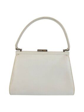 Gucci White Silver Leather Handbag